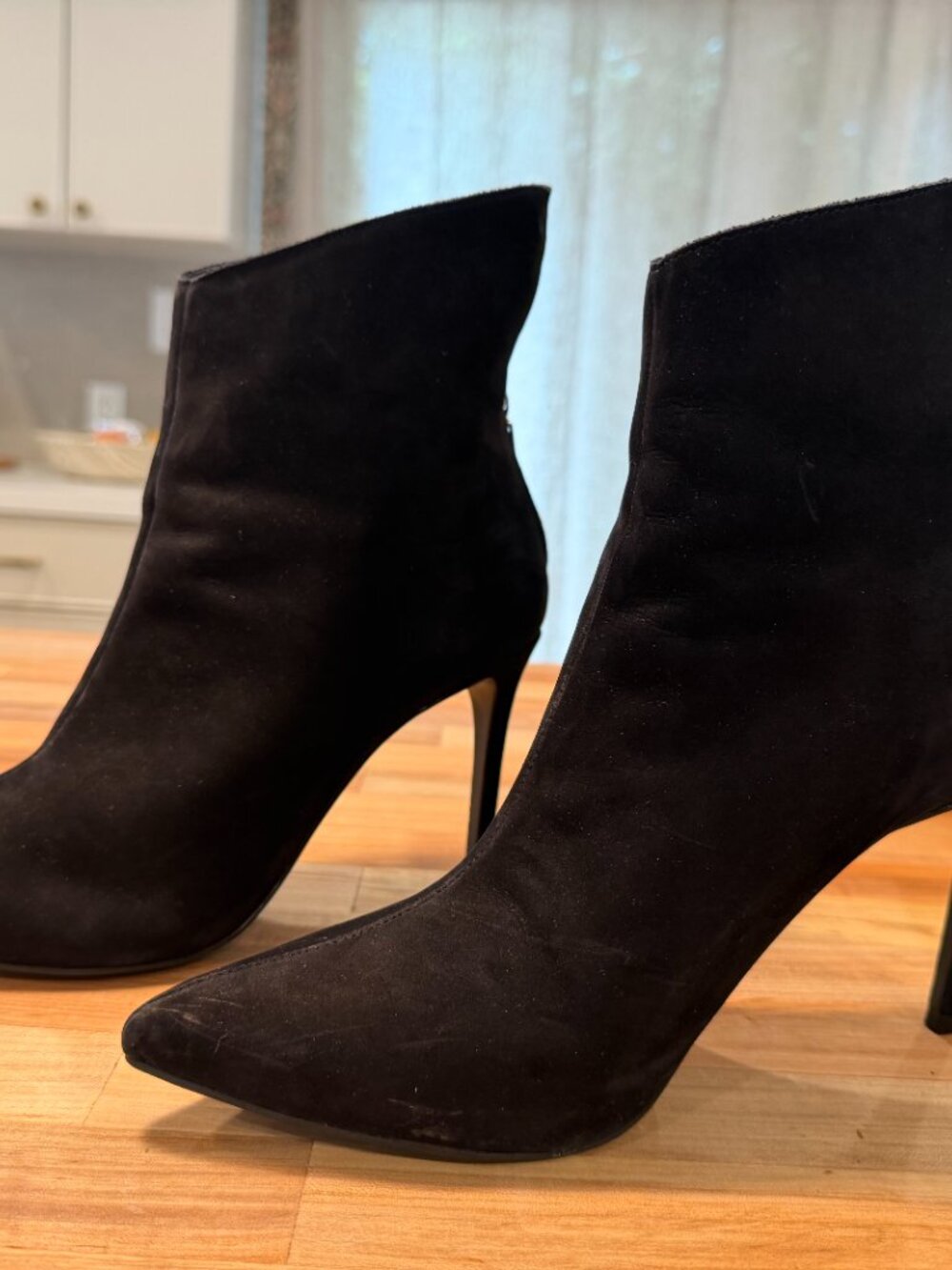 Aqua Black Suede Stiletto - worn once